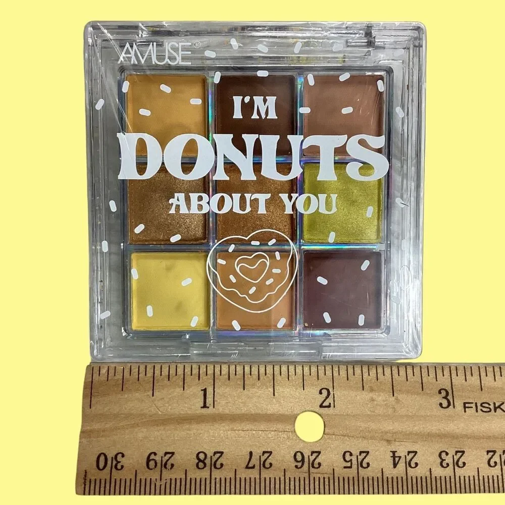 Amuse I'm Donuts About You Eyeshadow Palette 9 Pan Lemon Donut Yellow Gold Brown